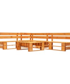 vidaXL 4-delige Loungeset pallet hout honingbruin