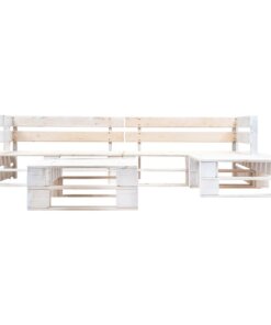 vidaXL 4-delige Loungeset pallet hout wit