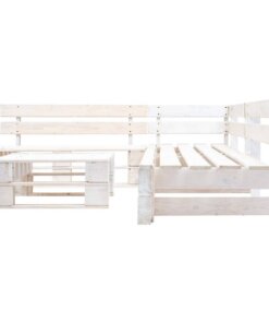 vidaXL 4-delige Loungeset pallet hout wit