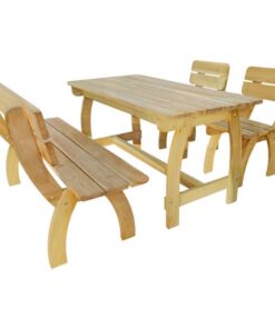 vidaXL 4-delige Tuinset geïmpregneerd grenenhout