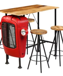 vidaXL 5-delige Barset 120x60x107 cm massief mangohout