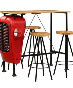 vidaXL 5-delige Barset 120x60x107 cm massief mangohout