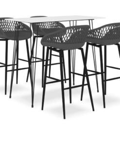 vidaXL 5-delige Barset wit en grijs