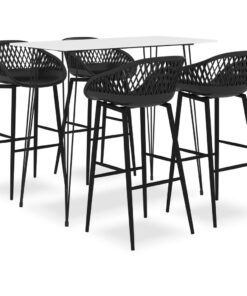 vidaXL 5-delige Barset wit en zwart