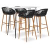 vidaXL 5-delige Barset wit en zwart
