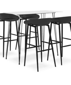 vidaXL 5-delige Barset wit en zwart