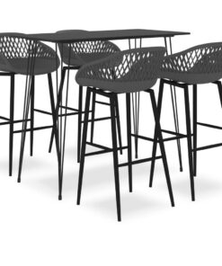 vidaXL 5-delige Barset zwart en grijs