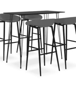 vidaXL 5-delige Barset zwart en grijs