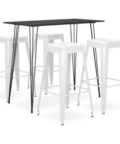 vidaXL 5-delige Barset zwart en wit