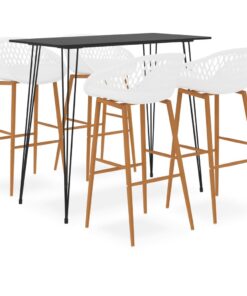 vidaXL 5-delige Barset zwart en wit