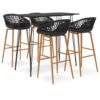 vidaXL 5-delige Barset zwart