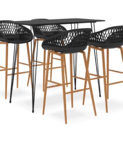 vidaXL 5-delige Barset zwart