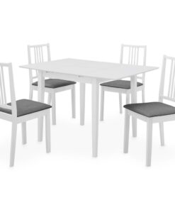 vidaXL 5-delige Eethoek MDF wit