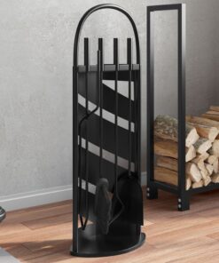 vidaXL 5-delige Haardset 23x15x66 cm staal