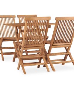 vidaXL 5-delige Tuinset inklapbaar massief teakhout