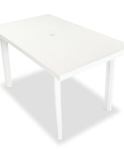 vidaXL 5-delige Tuinset kunststof wit