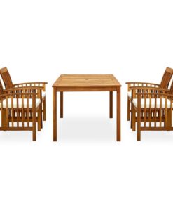vidaXL 5-delige Tuinset met kussens massief acaciahout