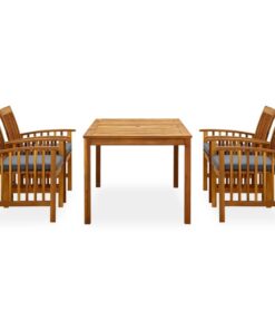 vidaXL 5-delige Tuinset met kussens massief acaciahout