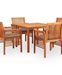 vidaXL 5-delige Tuinset met kussens massief acaciahout