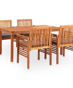 vidaXL 5-delige Tuinset met kussens massief acaciahout