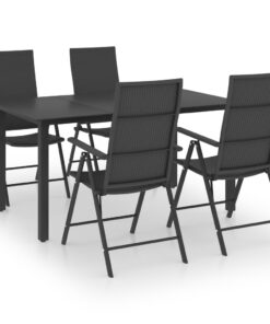 vidaXL 5-delige Tuinset zwart