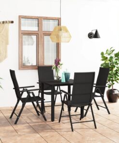 vidaXL 5-delige Tuinset zwart
