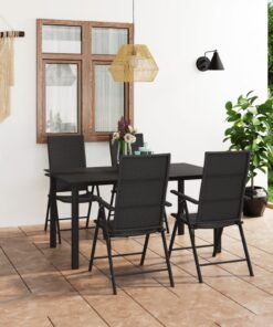 vidaXL 5-delige Tuinset zwart