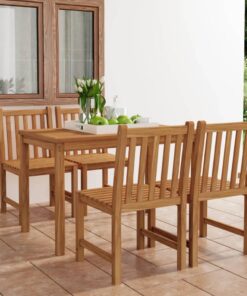 vidaXL 5-delige tuinset 120x70 cm massief teakhout