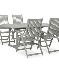 vidaXL 5-delige tuinset (150-200)x100cm massief acaciahout grijs