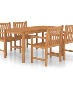 vidaXL 5-delige tuinset 160x80 cm massief teakhout