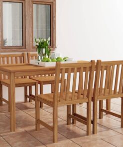 vidaXL 5-delige tuinset 160x80 cm massief teakhout