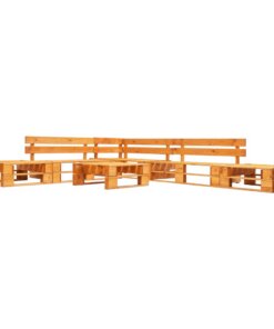 vidaXL 6-delige Loungeset pallet hout honingbruin