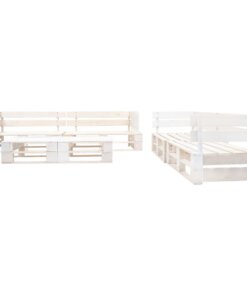 vidaXL 6-delige Loungeset pallet hout wit