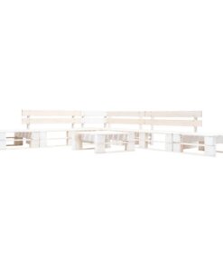 vidaXL 6-delige Loungeset pallet hout wit