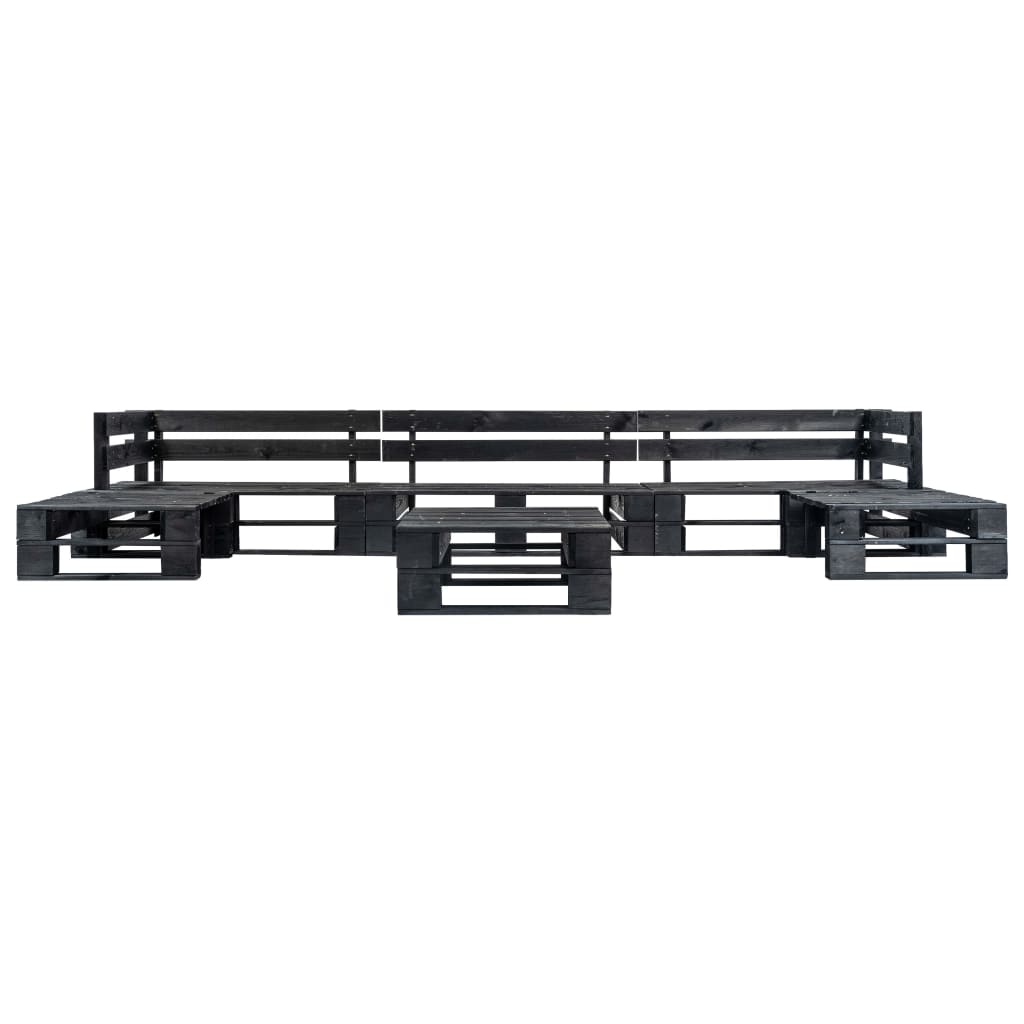 vidaXL 6-delige Loungeset pallet hout zwart