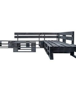 vidaXL 6-delige Loungeset pallet hout zwart