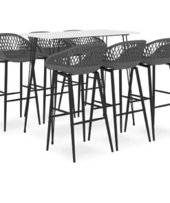 vidaXL 7-delige Barset wit en grijs