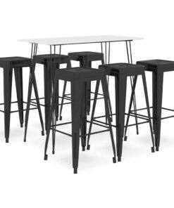 vidaXL 7-delige Barset wit en zwart