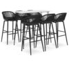 vidaXL 7-delige Barset wit en zwart