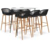 vidaXL 7-delige Barset wit en zwart