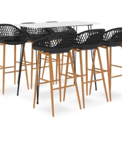 vidaXL 7-delige Barset wit en zwart