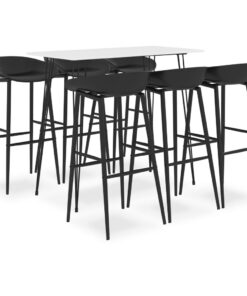 vidaXL 7-delige Barset wit en zwart