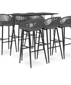 vidaXL 7-delige Barset zwart en grijs