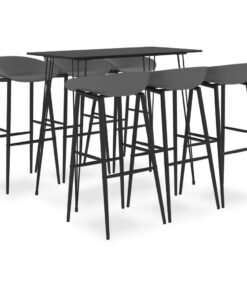 vidaXL 7-delige Barset zwart en grijs