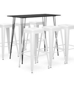 vidaXL 7-delige Barset zwart en wit