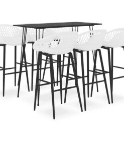 vidaXL 7-delige Barset zwart en wit