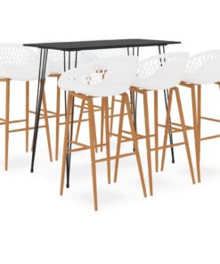 vidaXL 7-delige Barset zwart en wit