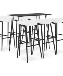 vidaXL 7-delige Barset zwart en wit