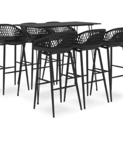 vidaXL 7-delige Barset zwart