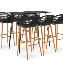 vidaXL 7-delige Barset zwart